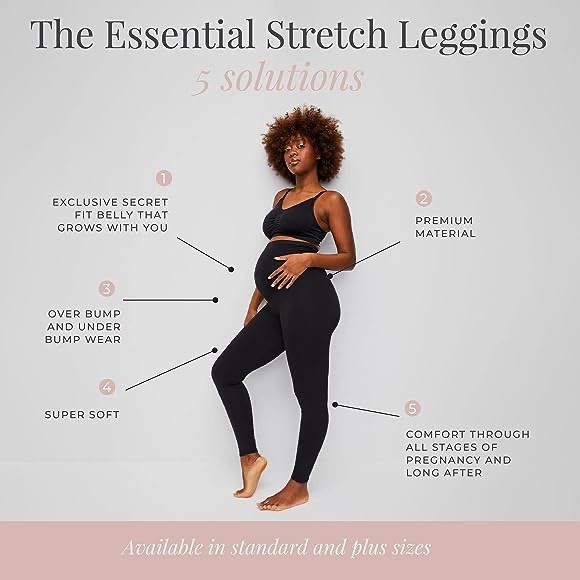 Motherhood Maternity | Essential Stretch Full Length Black Leggings (size M) - Picture 6 of 7